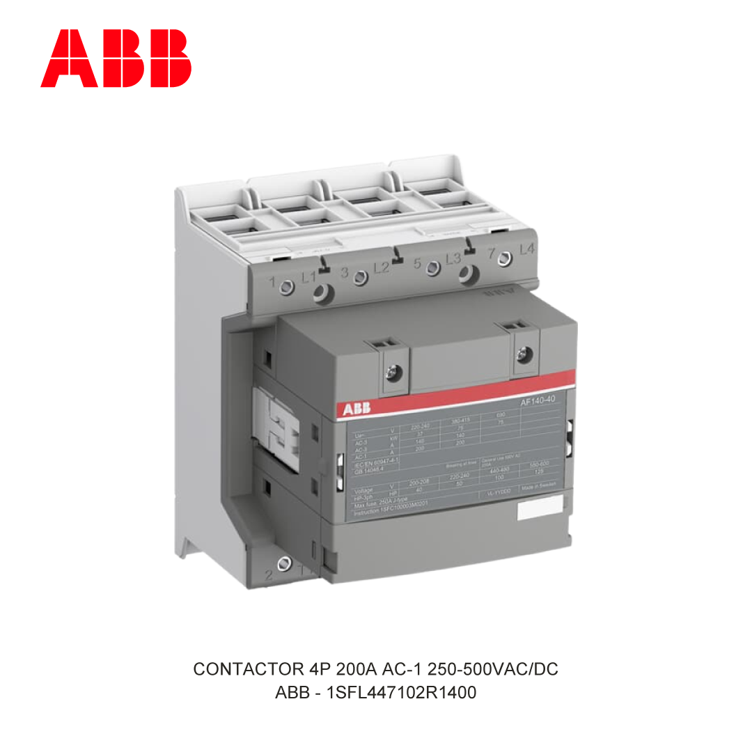 CONTACTOR 4P 200A AC-1 250-500V AC/DC