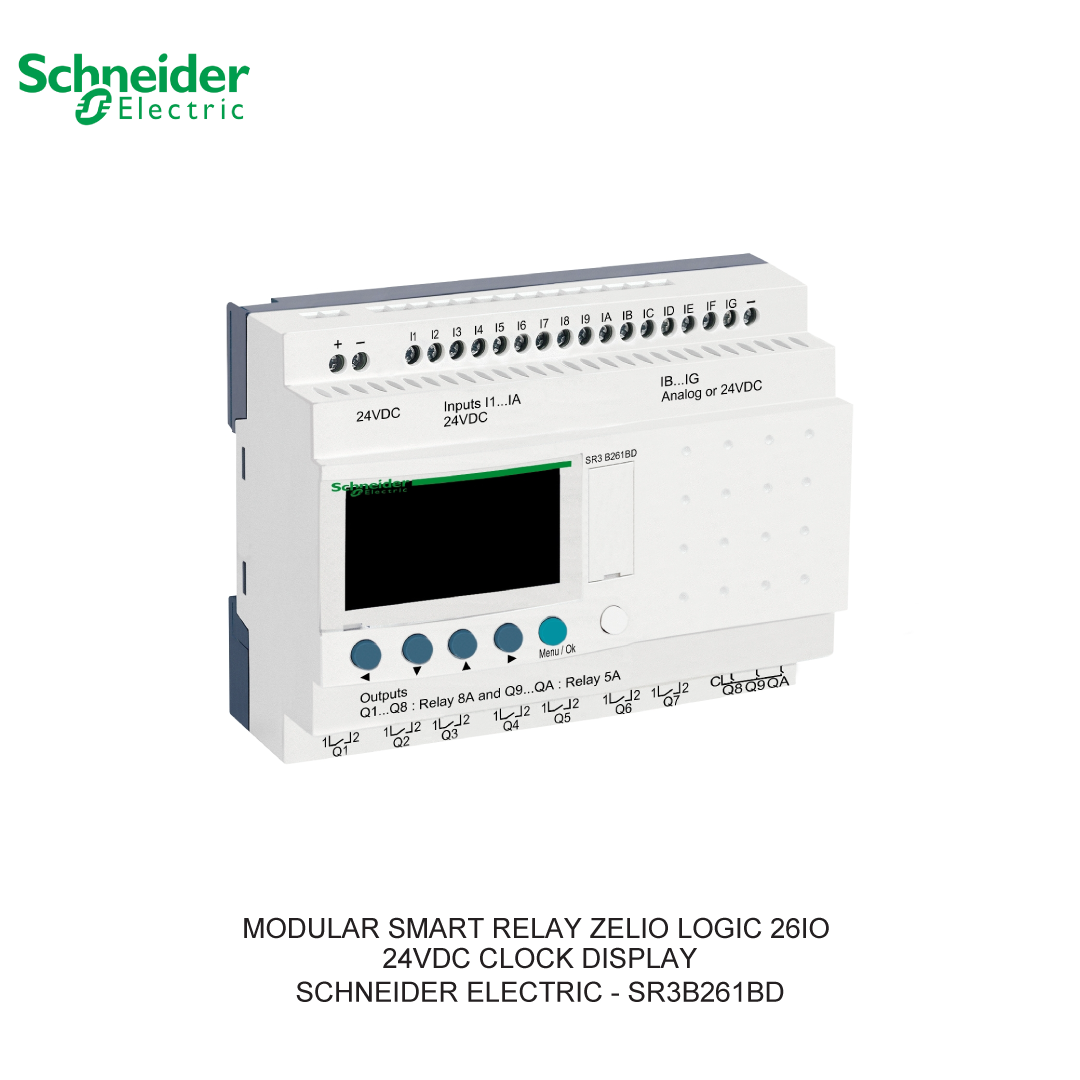 MODULAR SMART RELAY ZELIO LOGIC 26IO 24VDC CLOCK DISPLAY