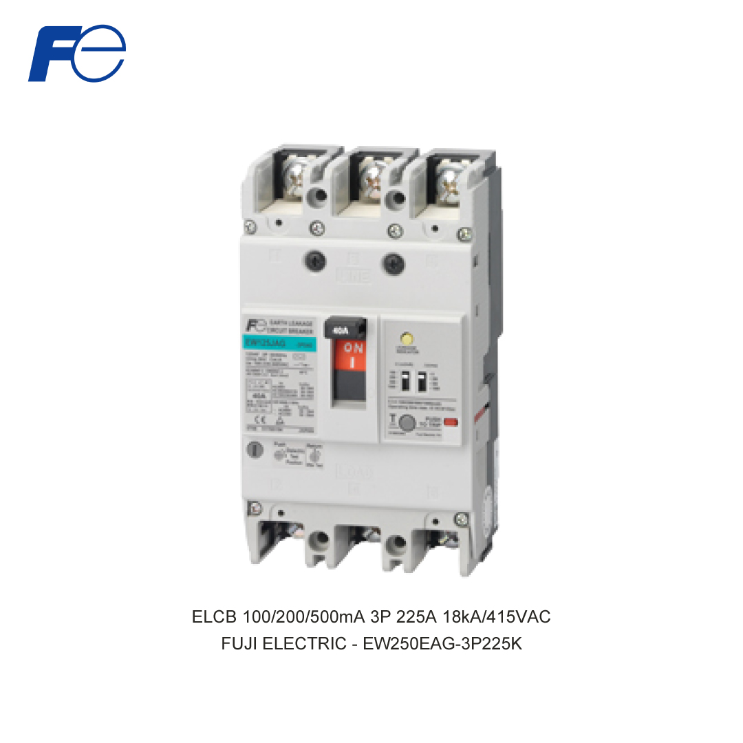 ELCB 100/200/500mA 3P 225A 18kA/415VAC