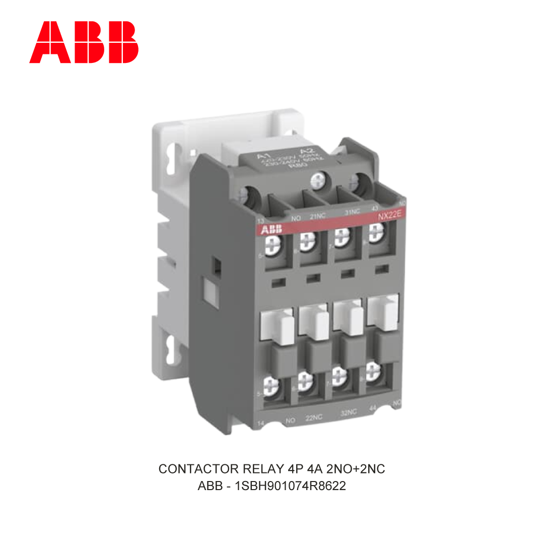 CONTACTOR RELAY 4P 4A AC-15 400-415V 220-230VAC 2NO+2NC
