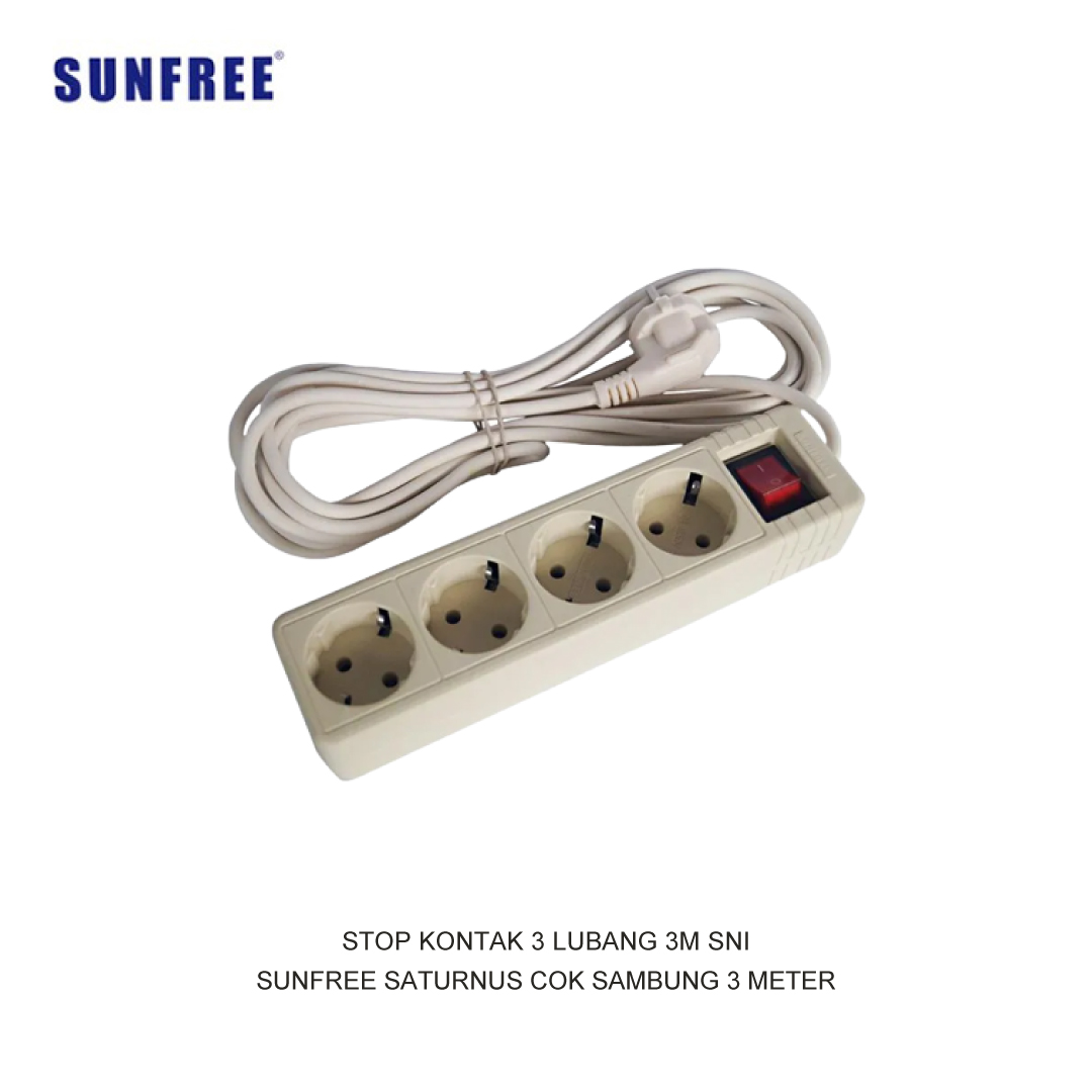 SUNFREE 3 GANG 3M SOCKET SNI