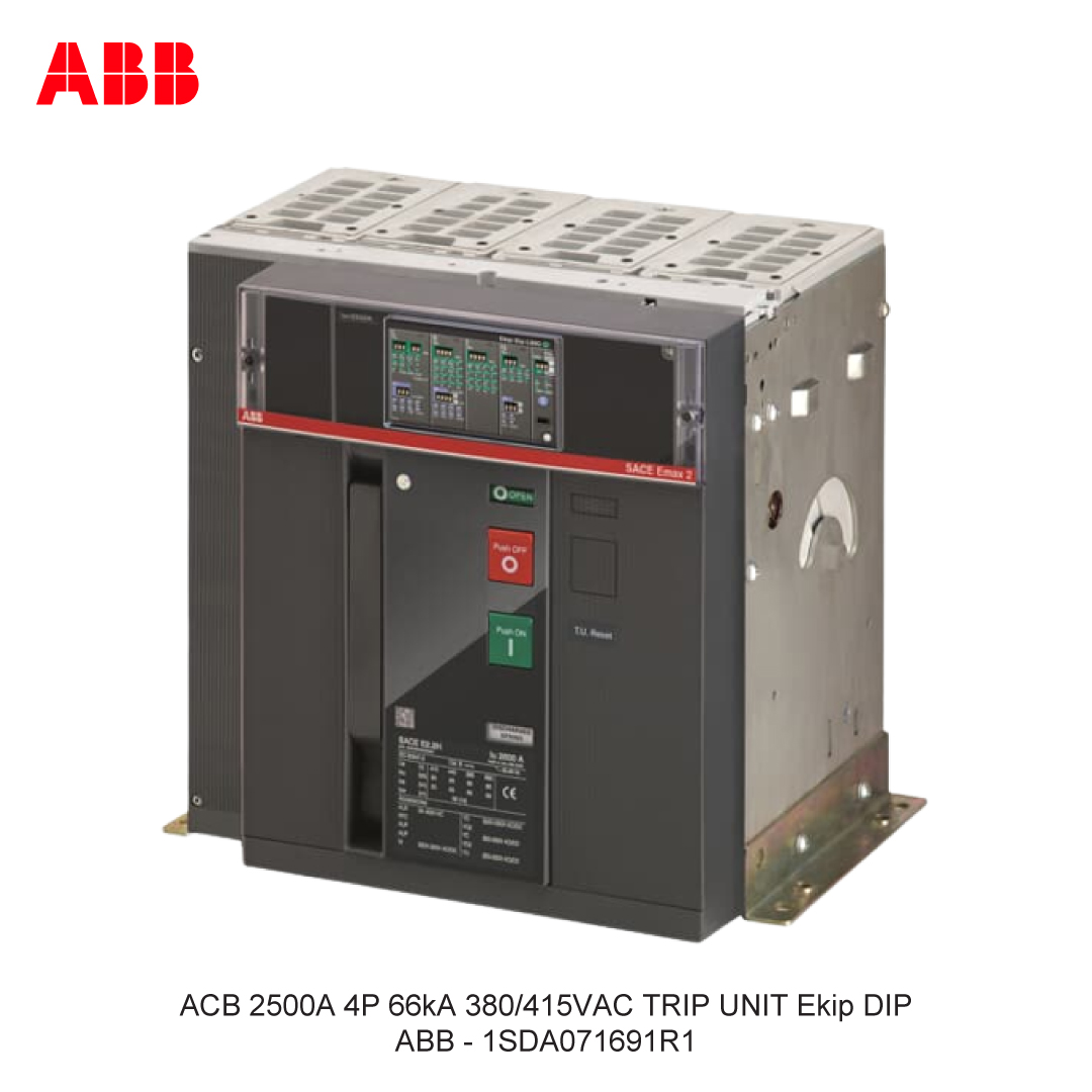 ACB 2500A 4P 66kA 380/415VAC TRIP UNIT Ekip DIP ABB