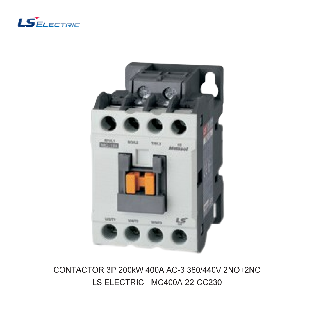 CONTACTOR 3P 200kW 400A AC-3 380/440V 2NO+2NC