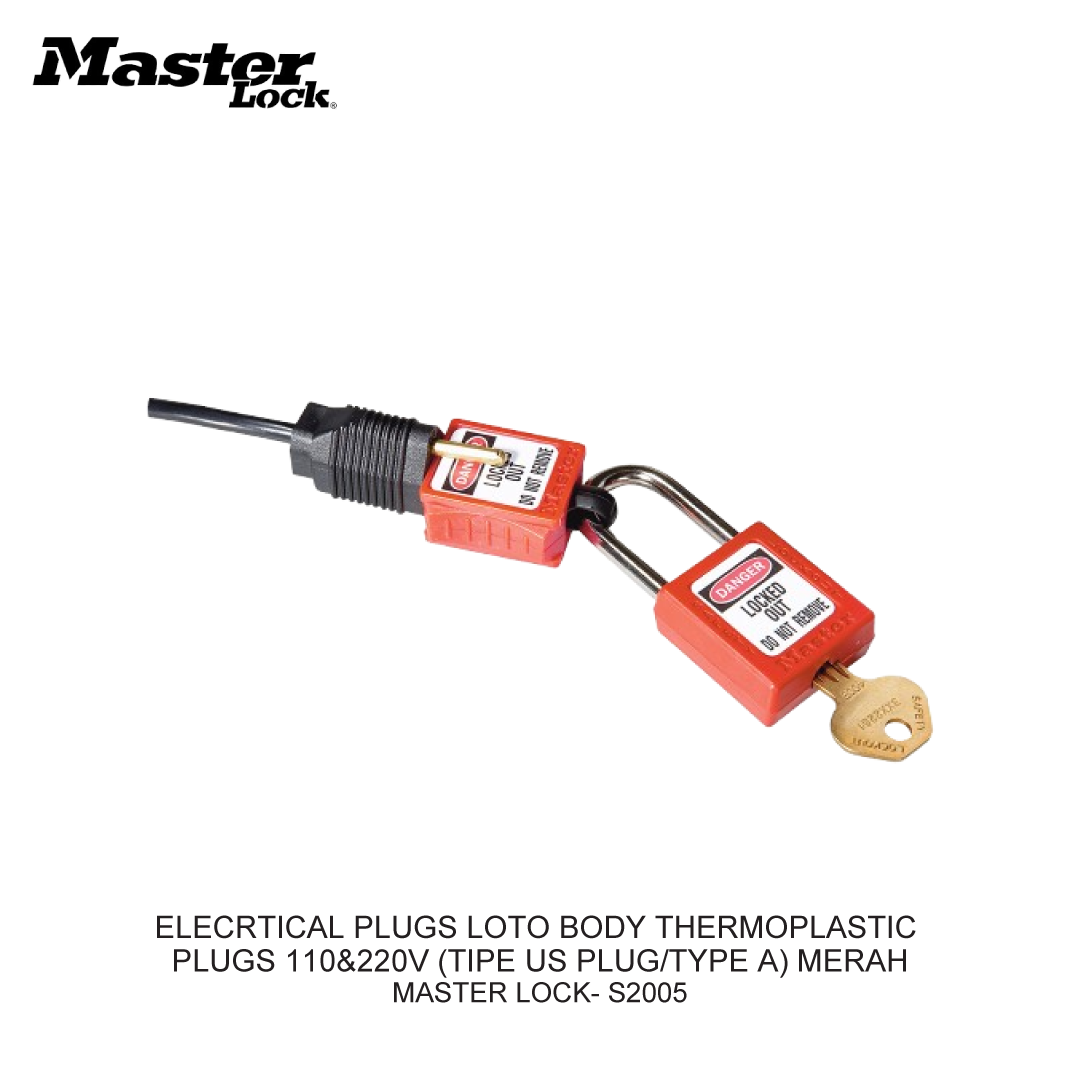 ELECRTICAL PLUGS LOTO BODY THERMOPLASTIC PLUGS 110&220V (TIPE US PLUG/TYPE A) RED