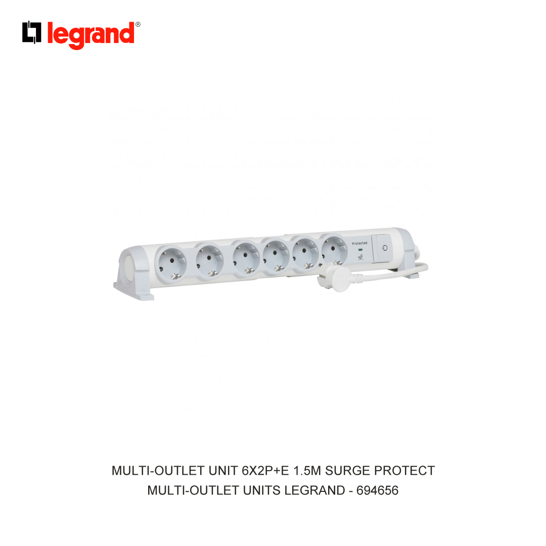 MULTI-OUTLET UNIT 6X2P+E 1.5M SURGE PROTECT