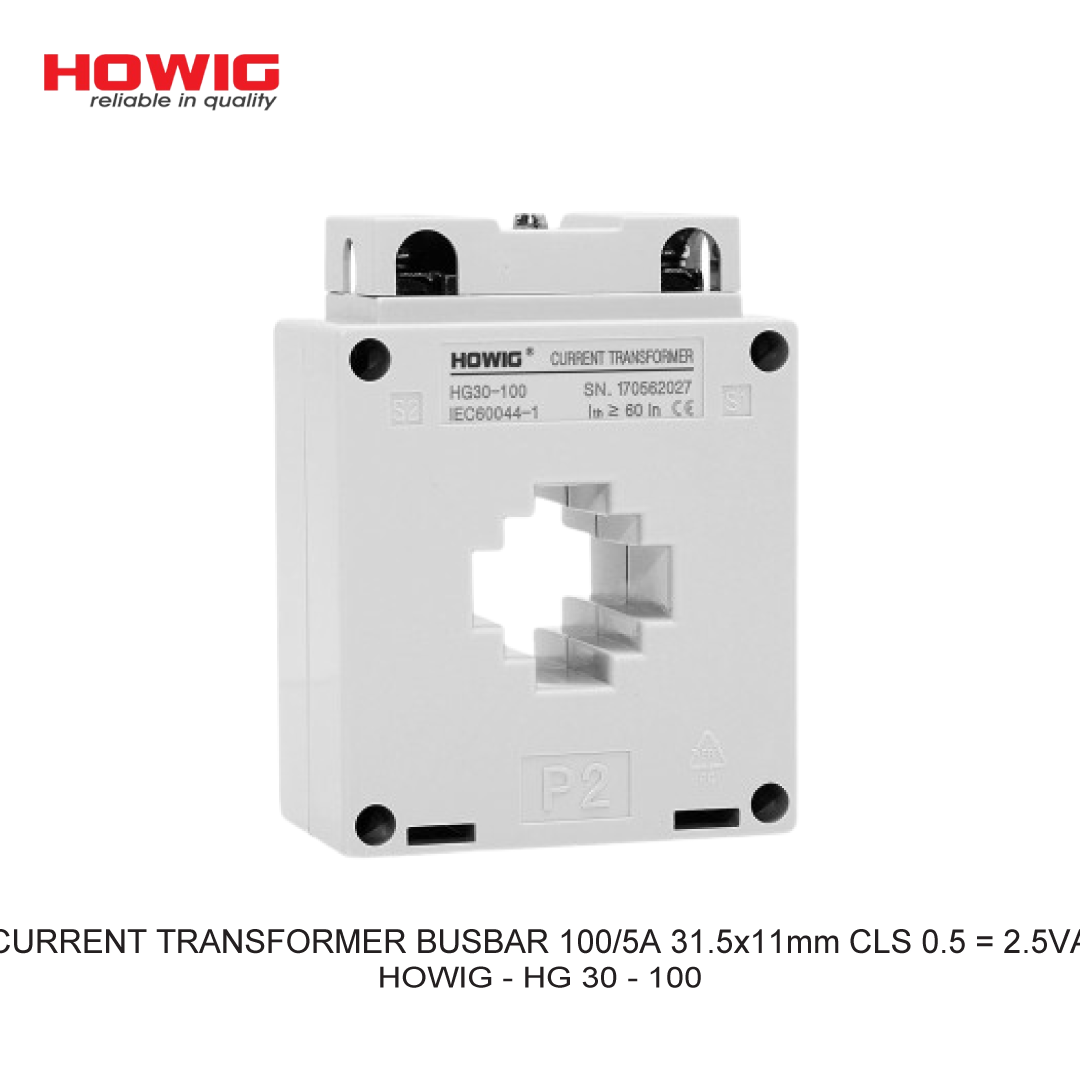 CURRENT TRANSFORMER BUSBAR 100/5A 31.5x11mm CLS 0.5 = 2.5VA