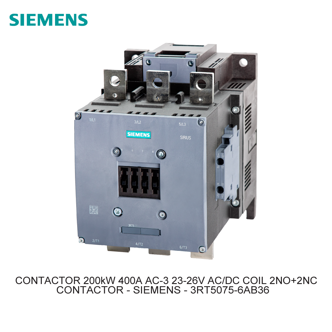 CONTACTOR 200kW 400A AC-3 23-26V AC/DC COIL 2NO+2NC