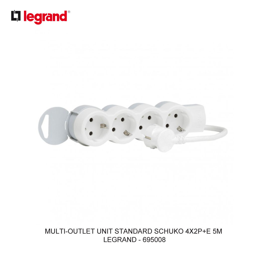 MULTI-OUTLET UNIT STANDARD SCHUKO 4X2P+E 5M