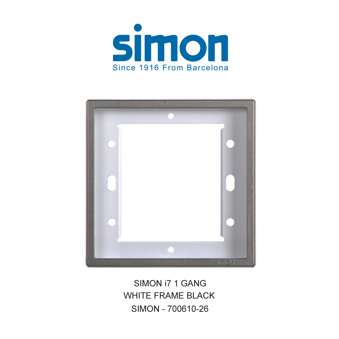 SIMON i7 1 GANG WHITE FRAME BLACK