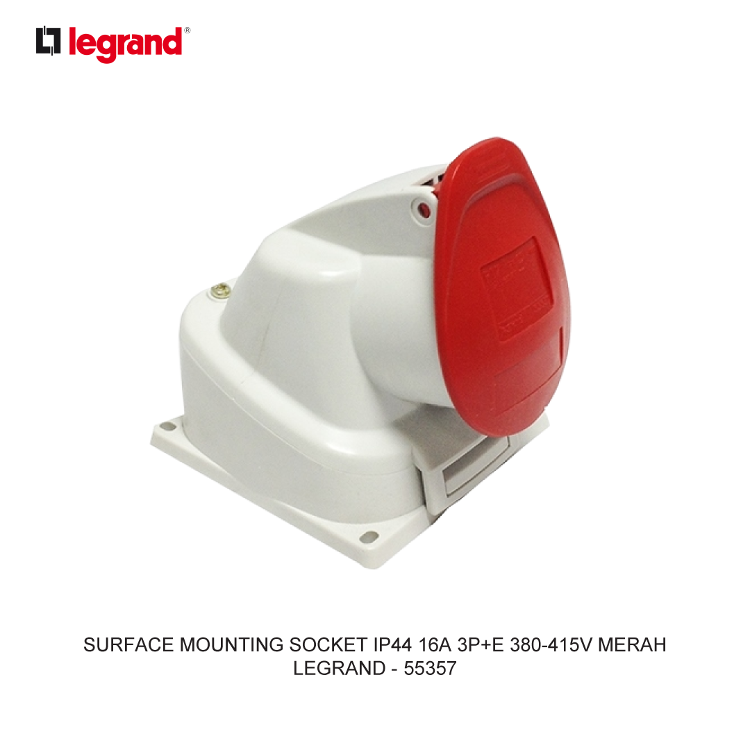 SURFACE MOUNTING SOCKET IP44 16A 3P+E 380-415V RED