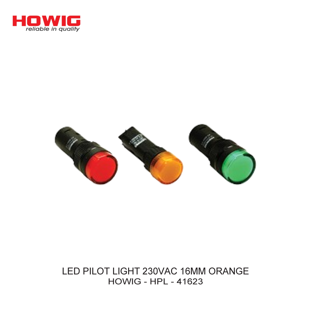 LED PILOT LIGHT 230VAC 16MM ORANGE