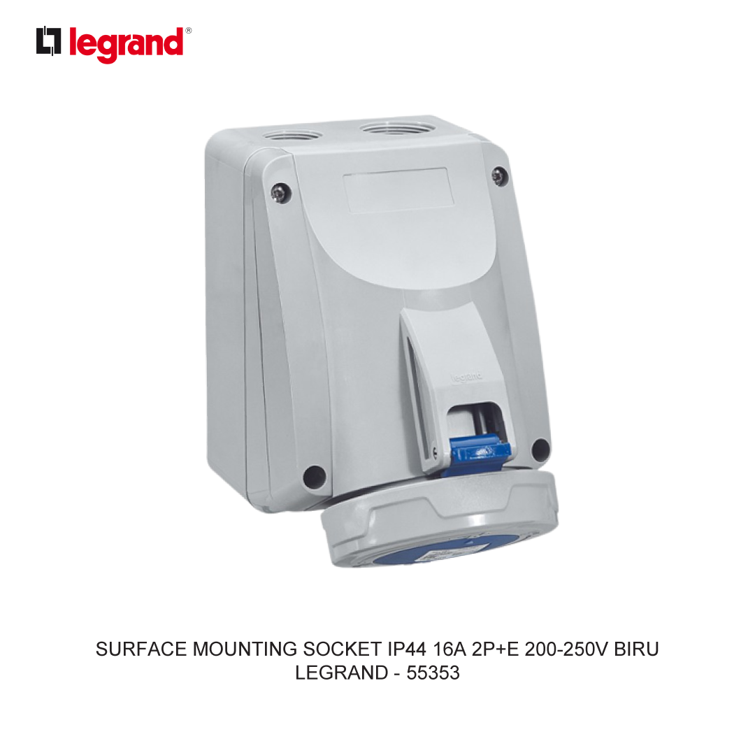 SURFACE MOUNTING SOCKET IP44 16A 2P+E 200-250V BLUE