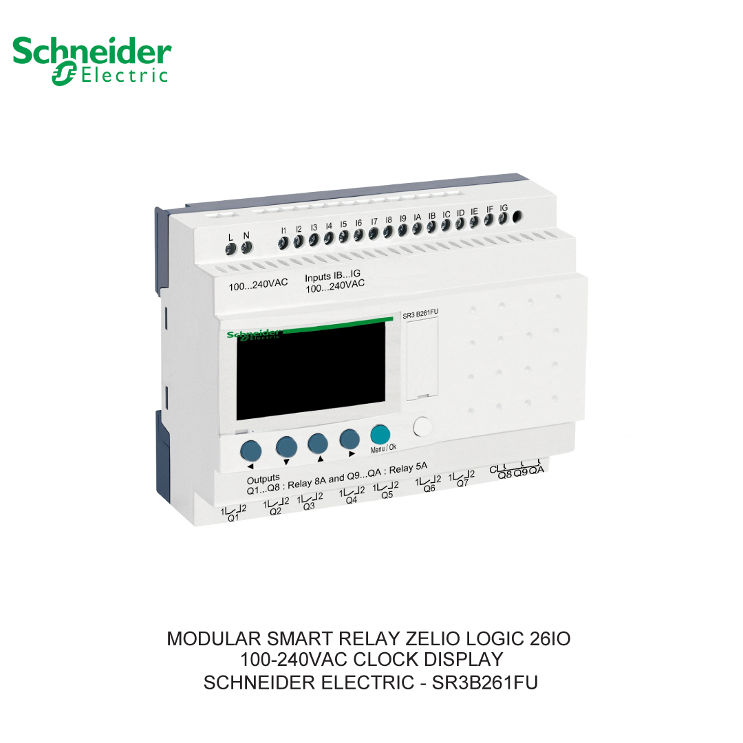 MODULAR SMART RELAY ZELIO LOGIC 26IO 100-240VAC CLOCK DISPLAY