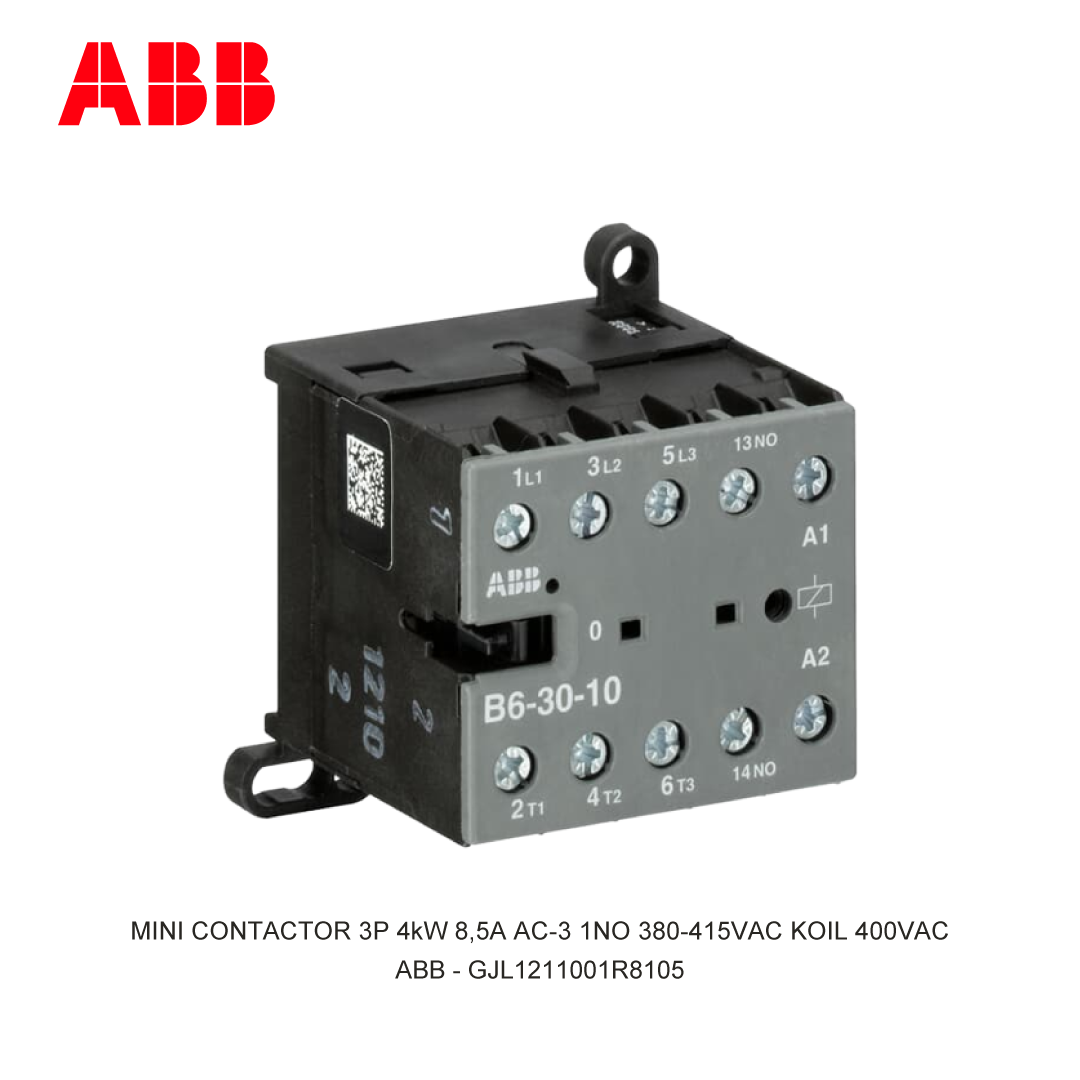 MINI KONTAKTOR 3P 4kW 8.5A AC-3 380-415V COIL 400VAC 1NO