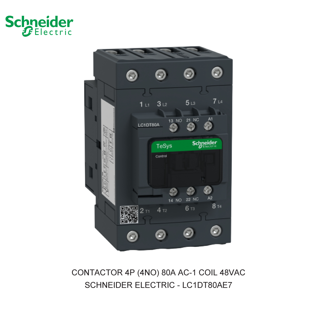 CONTACTOR 4P (4NO) 80A AC-1 COIL 48VAC