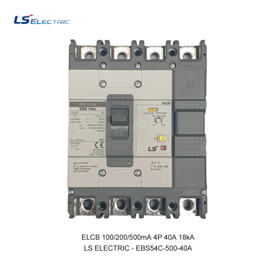 ELCB 100/200/500mA 4P 40A 18kA