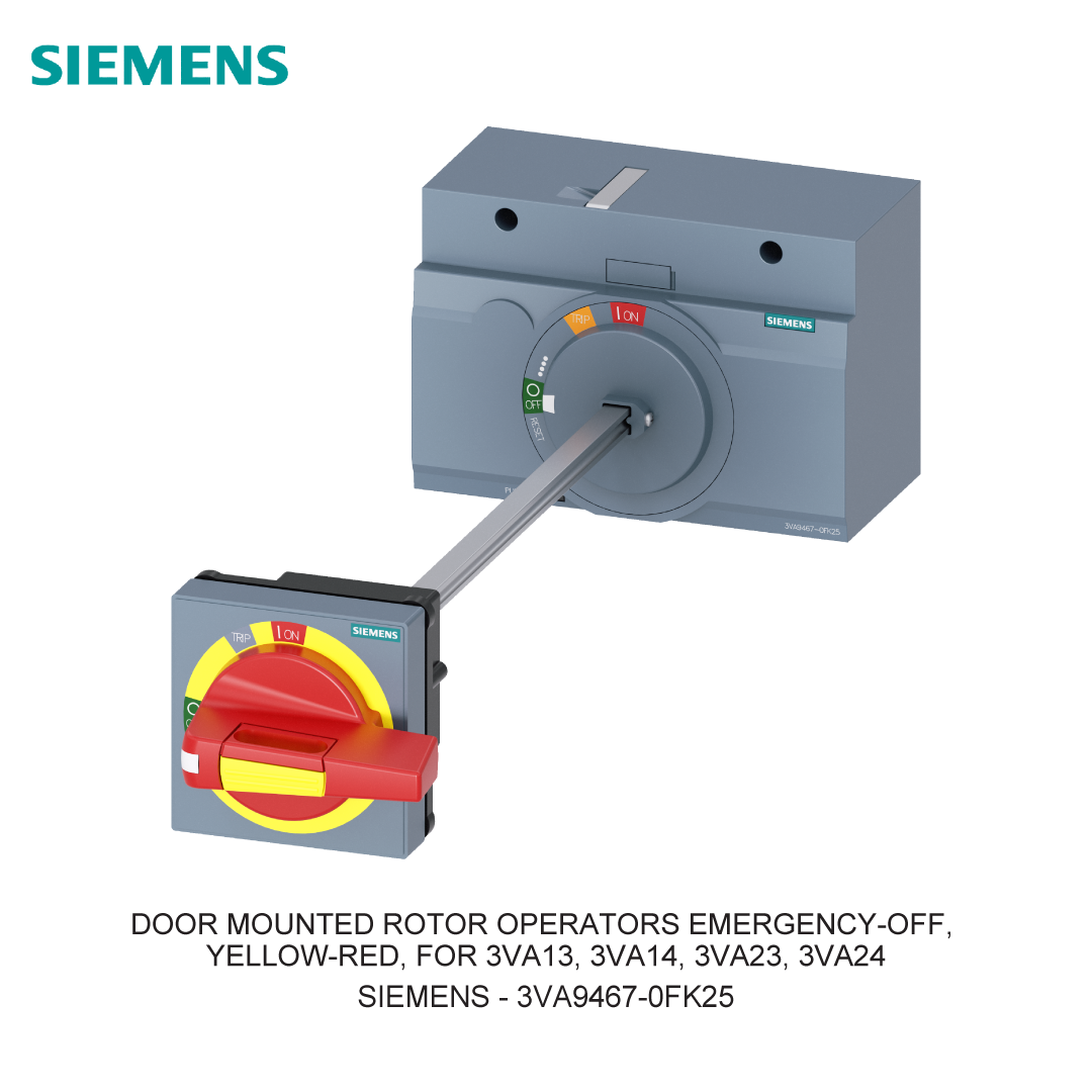 DOOR MOUNTED ROTOR OPERATORS EMERGENCY-OFF, YELLOW-RED, FOR 3VA13, 3VA14, 3VA23, 3VA24