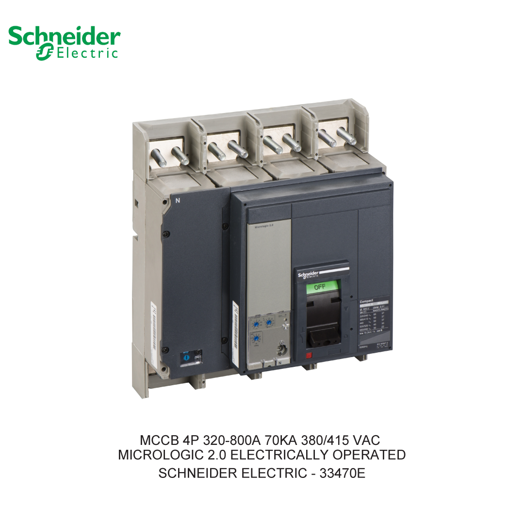 MCCB 4P 320-800A 70KA 380/415VAC MICROLOGIC 2.0 ELECTRICALLY OPERATED