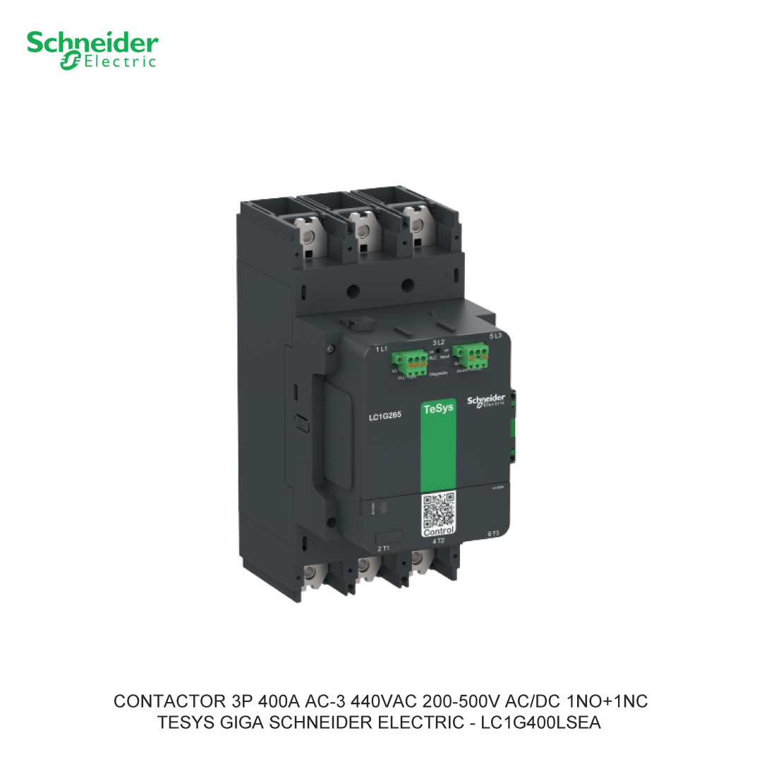 CONTACTOR 3P 400A AC-3 440VAC 200-500V AC/DC 1NO+1NC