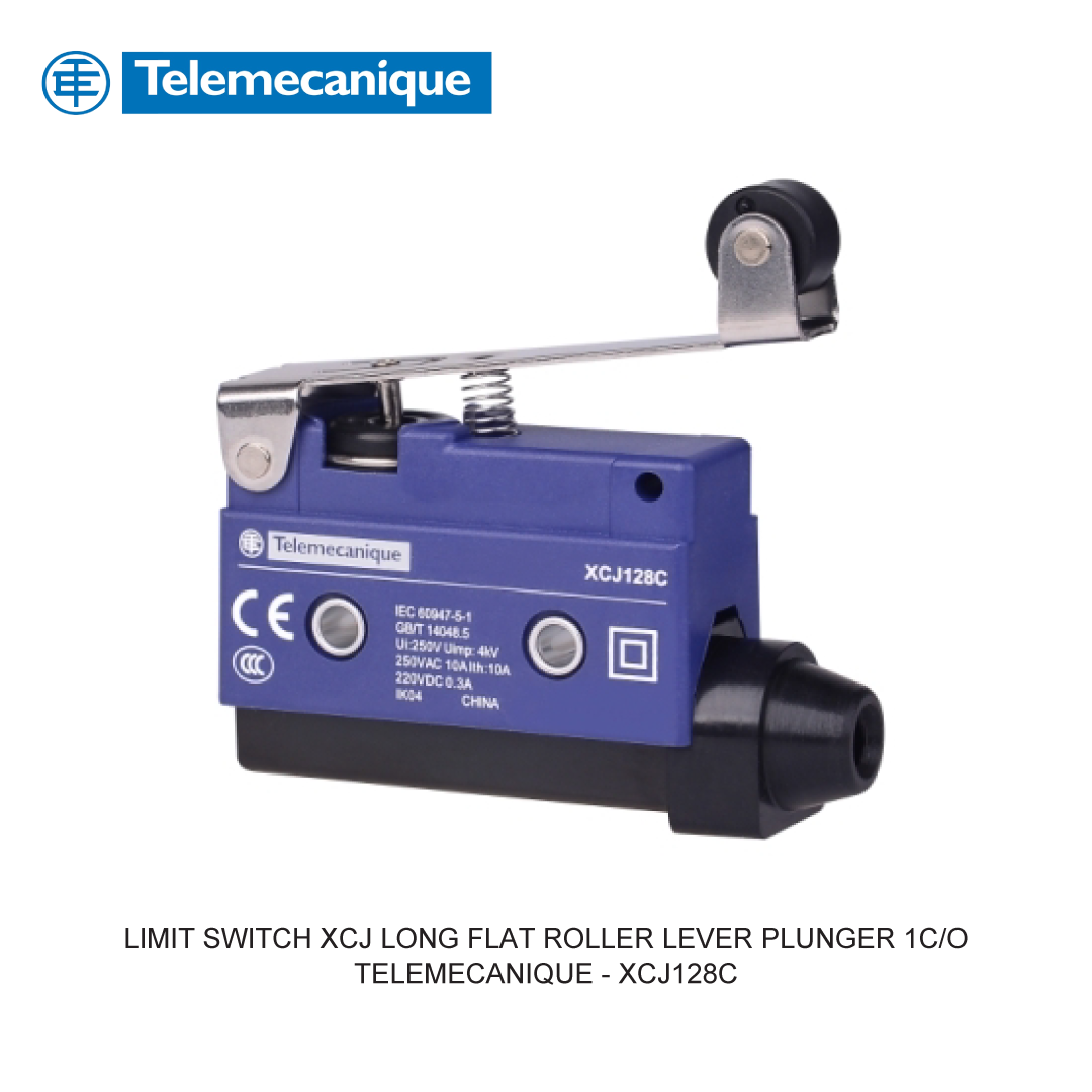LIMIT SWITCH XCJ LONG FLAT ROLLER LEVER PLUNGER 1C/O
