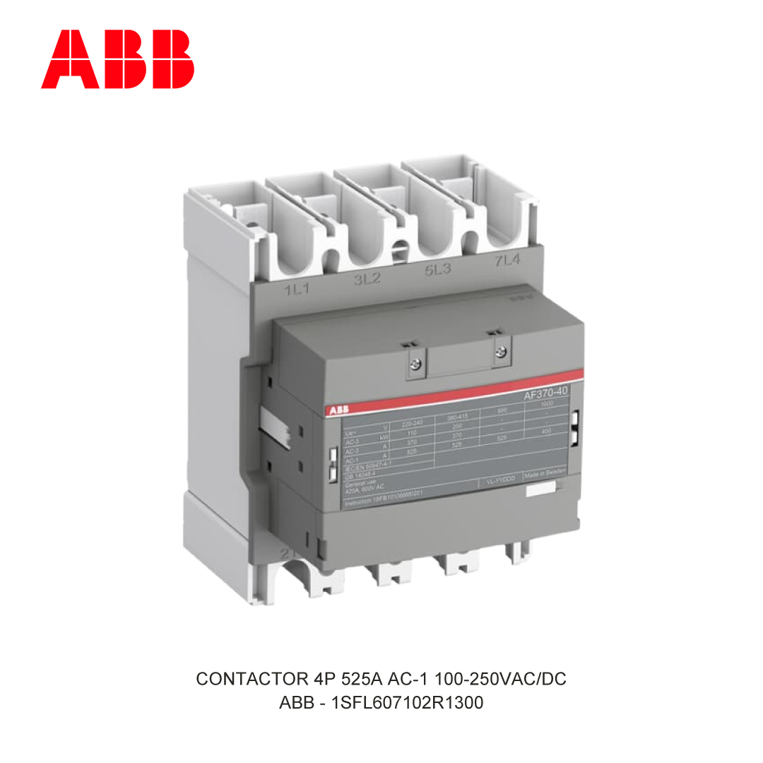 CONTACTOR 4P 525A AC-1 100-250V AC/DC
