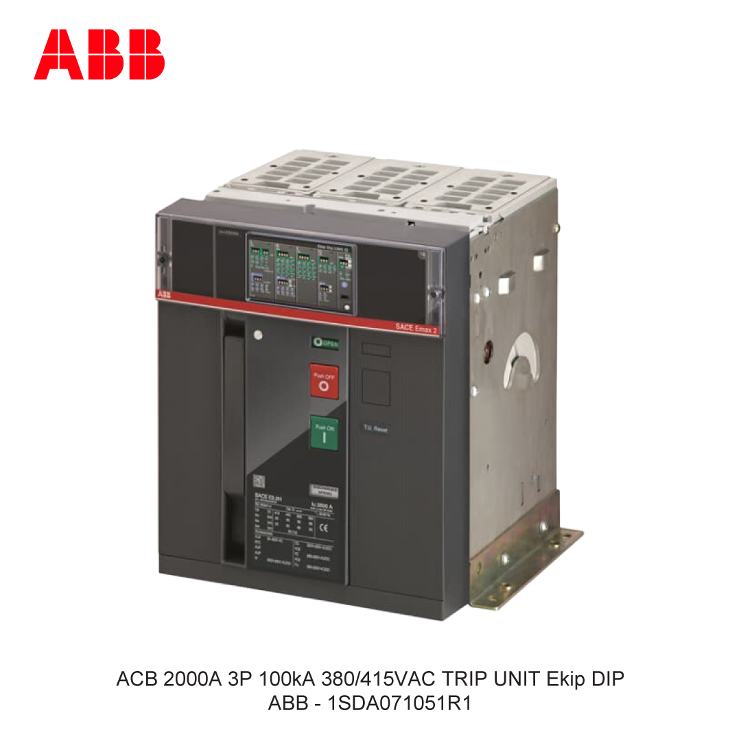 ACB 2000A 3P 100kA 380/415VAC TRIP UNIT Ekip DIP ABB