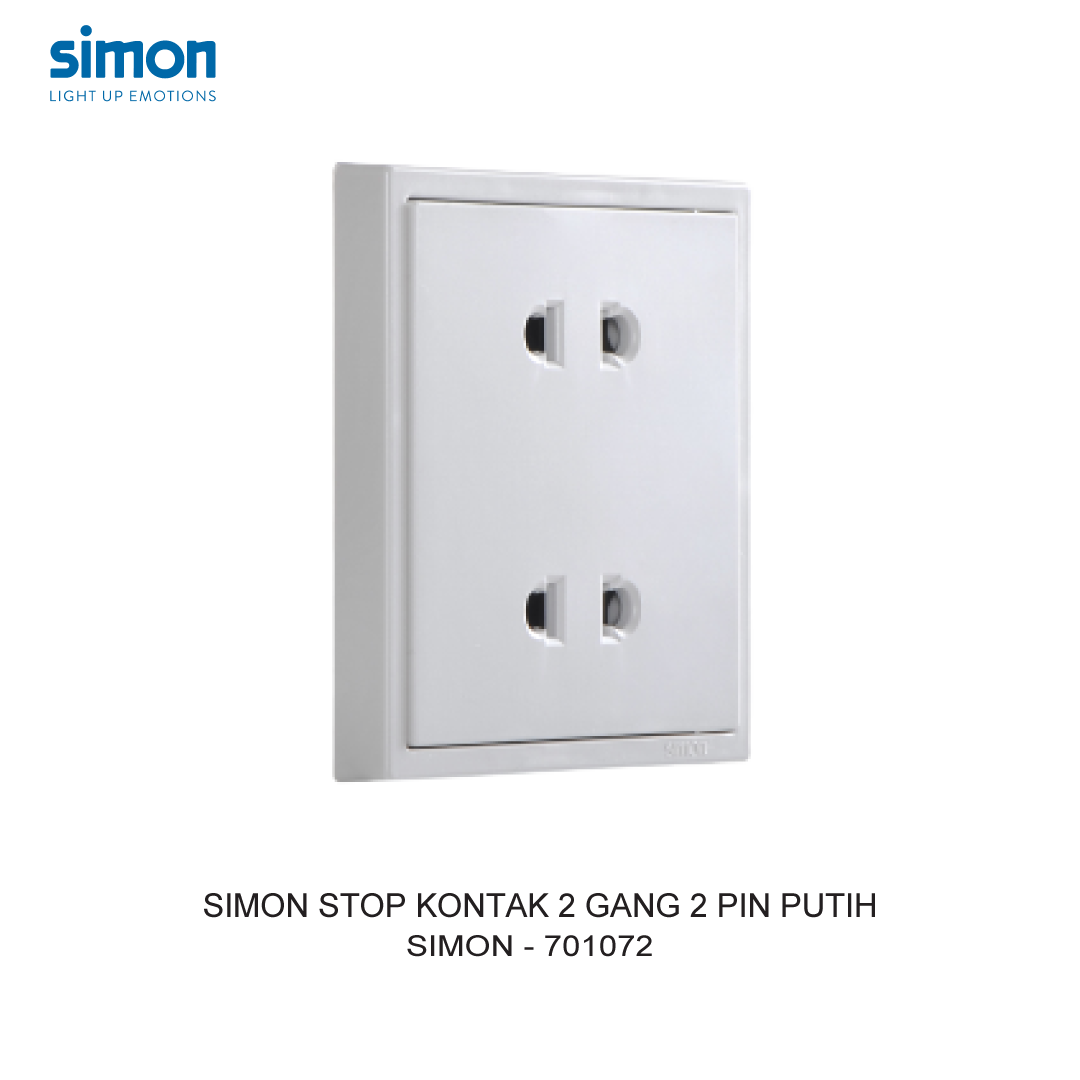 SIMON 2 GANG 2 PIN SOCKET MODULE WHITE