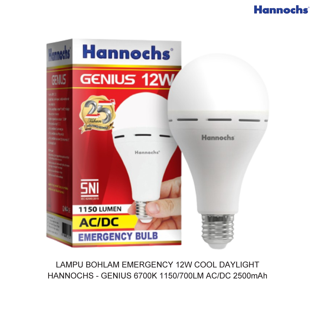 LED EMERGENCY BULB 12W COOL DAYLIGHT HANNOCHS