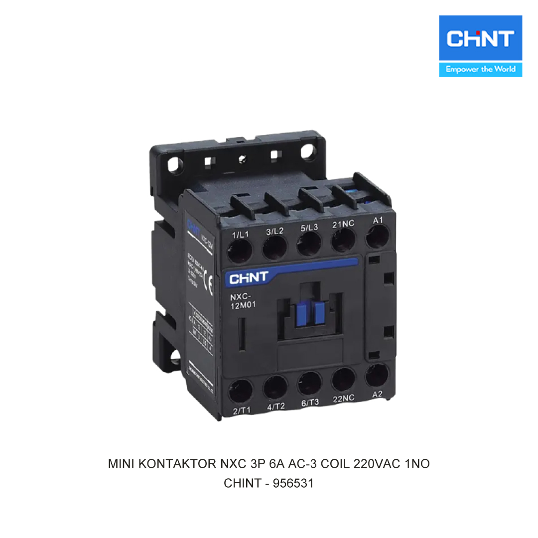 MINI KONTAKTOR NXC 3P 6A AC-3 COIL 240VAC 1NO