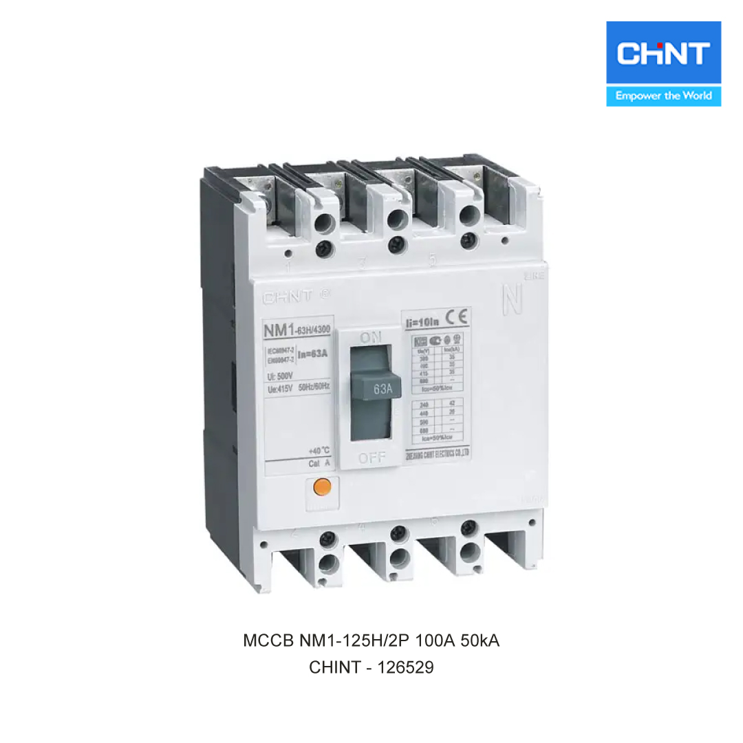 MCCB NM1-125H/2P 100A 50kA