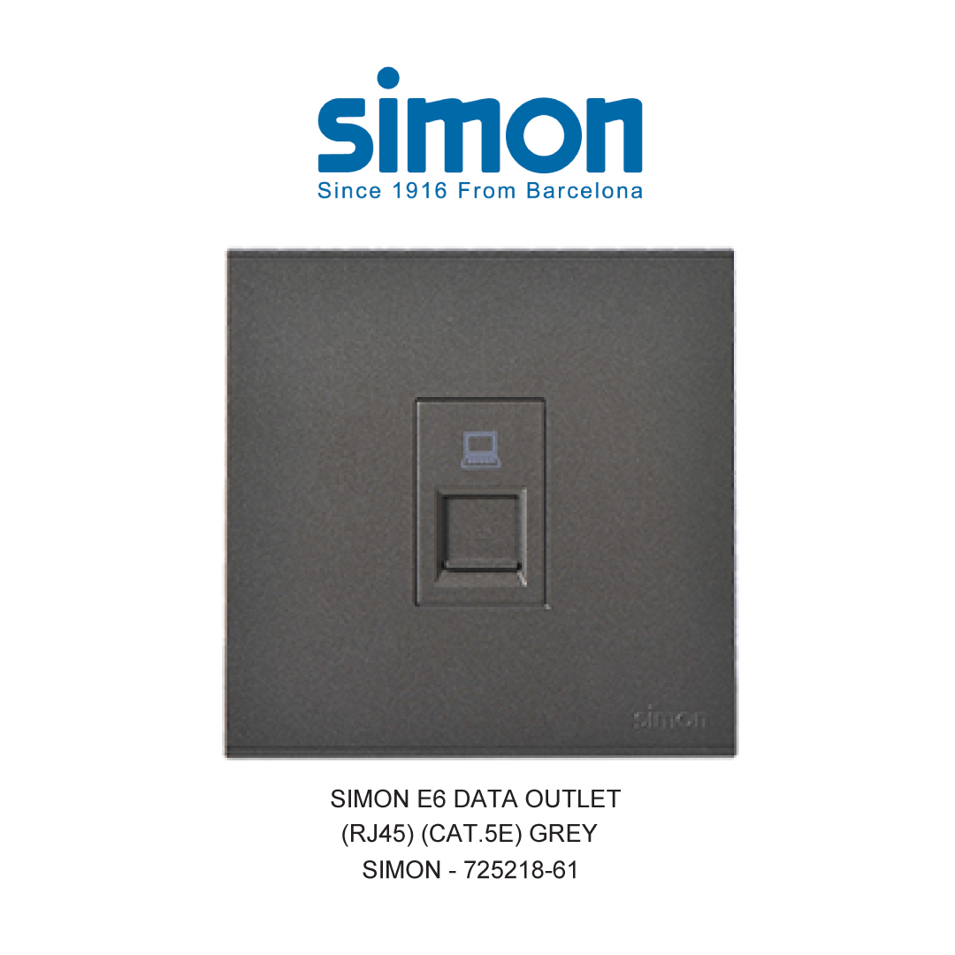SIMON E6 DATA OUTLET (RJ45) (CAT.5E) GREY