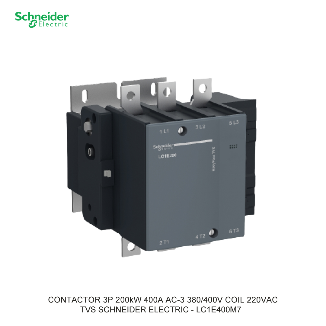 CONTACTOR 3P 200kW 400A AC-3 380/400V COIL 220VAC