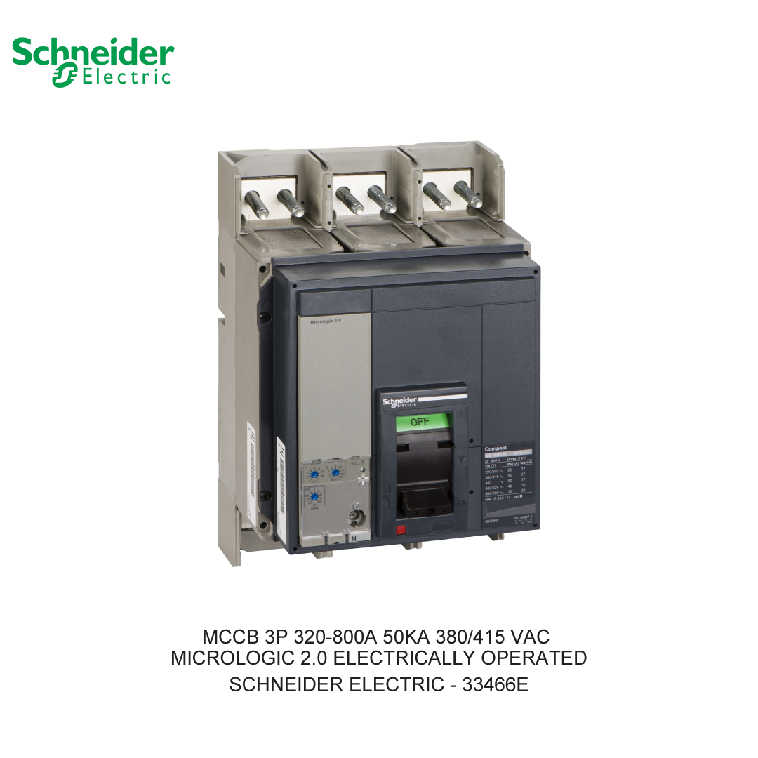 MCCB 3P 320-800A 50KA 380/415VAC MICROLOGIC 2.0 ELECTRICALLY OPERATED