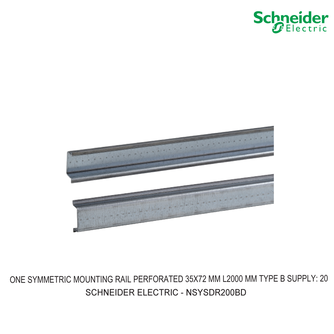 ONE SYMMETRIC MOUNTING RAIL PERFORATED 35X72 MM L2000 MM TYPE B SUPPLY: 20