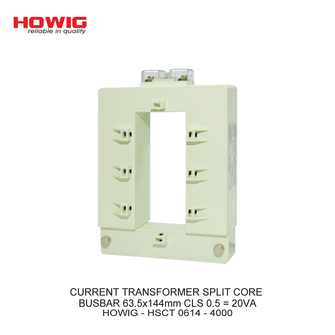 CURRENT TRANSFORMER SPLIT CORE BUSBAR 63.5x144mm CLS 0.5 = 20VA