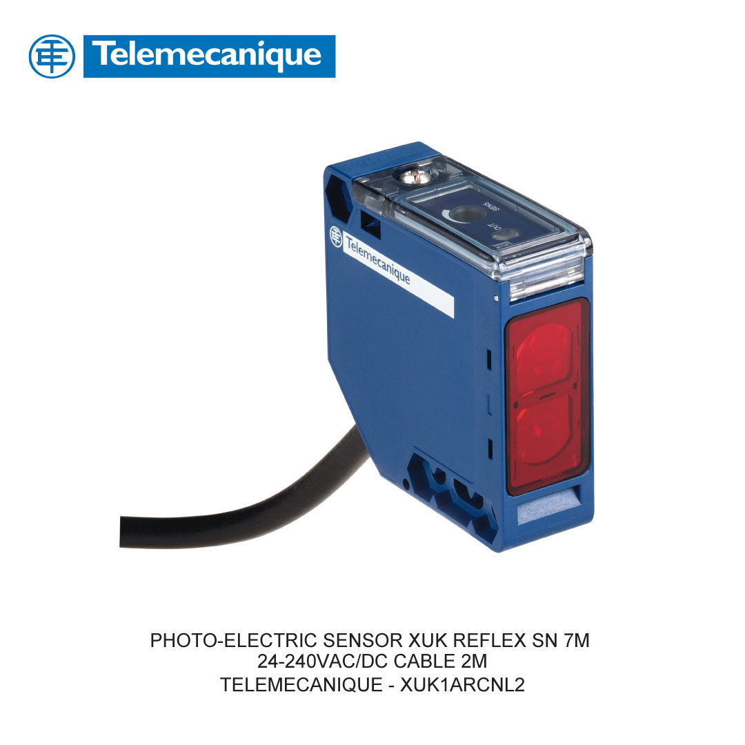 PHOTO-ELECTRIC SENSOR XUK REFLEX SN 7M 24-240VAC/DC CABLE 2M