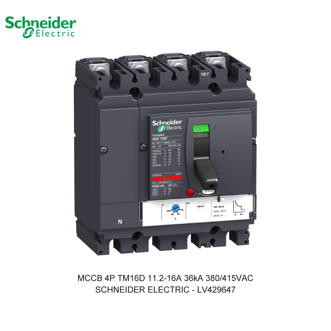 MCCB 4P TM16D 11.2-16A 36KA 380/415VAC