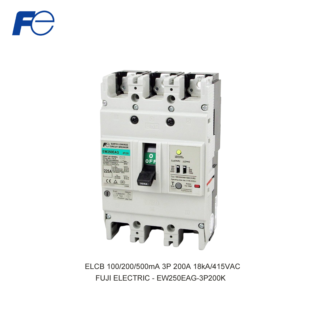 ELCB 100/200/500mA 3P 200A 18kA/415VAC