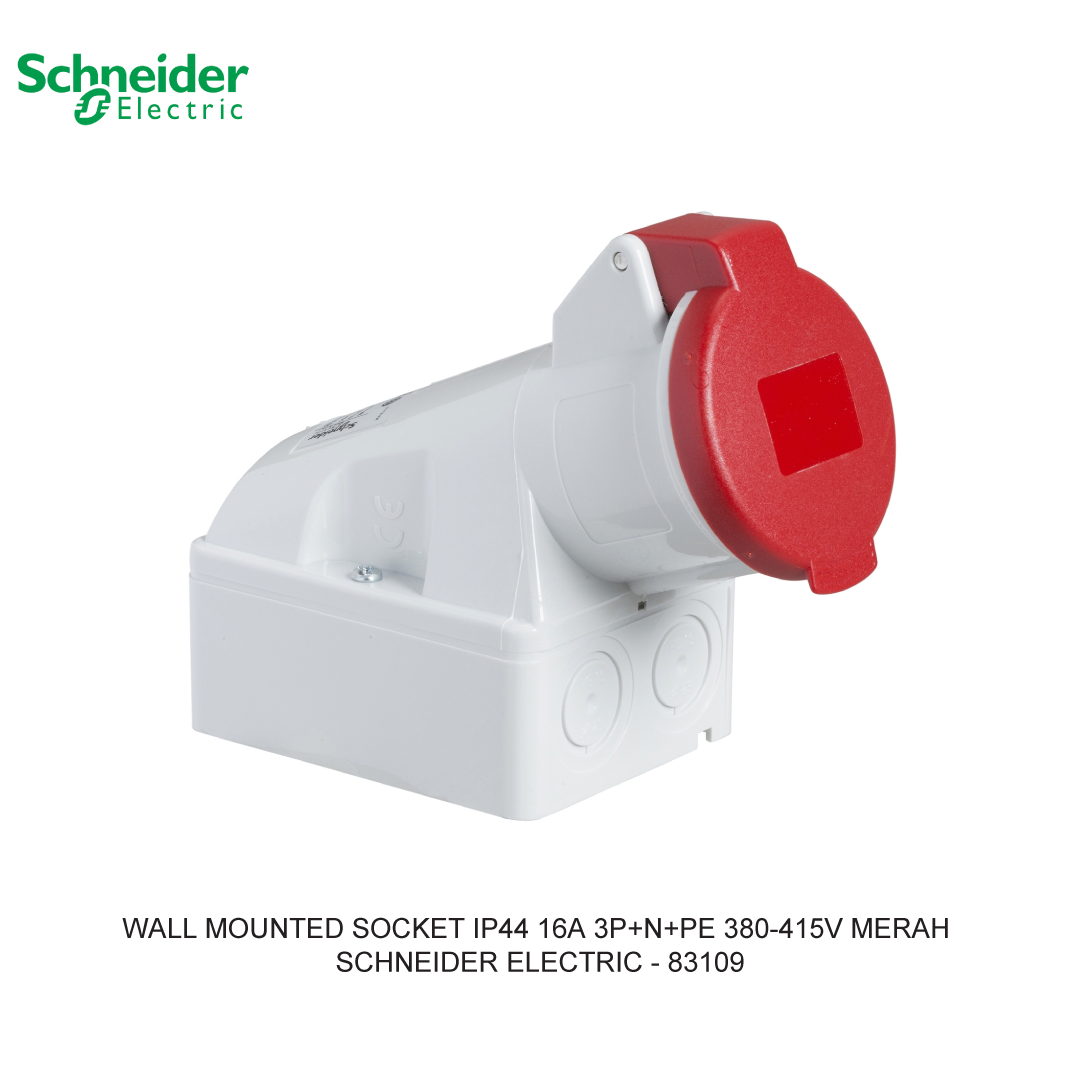 WALL MOUNTED SOCKET IP44 16A 3P+N+PE 380-415V MERAH