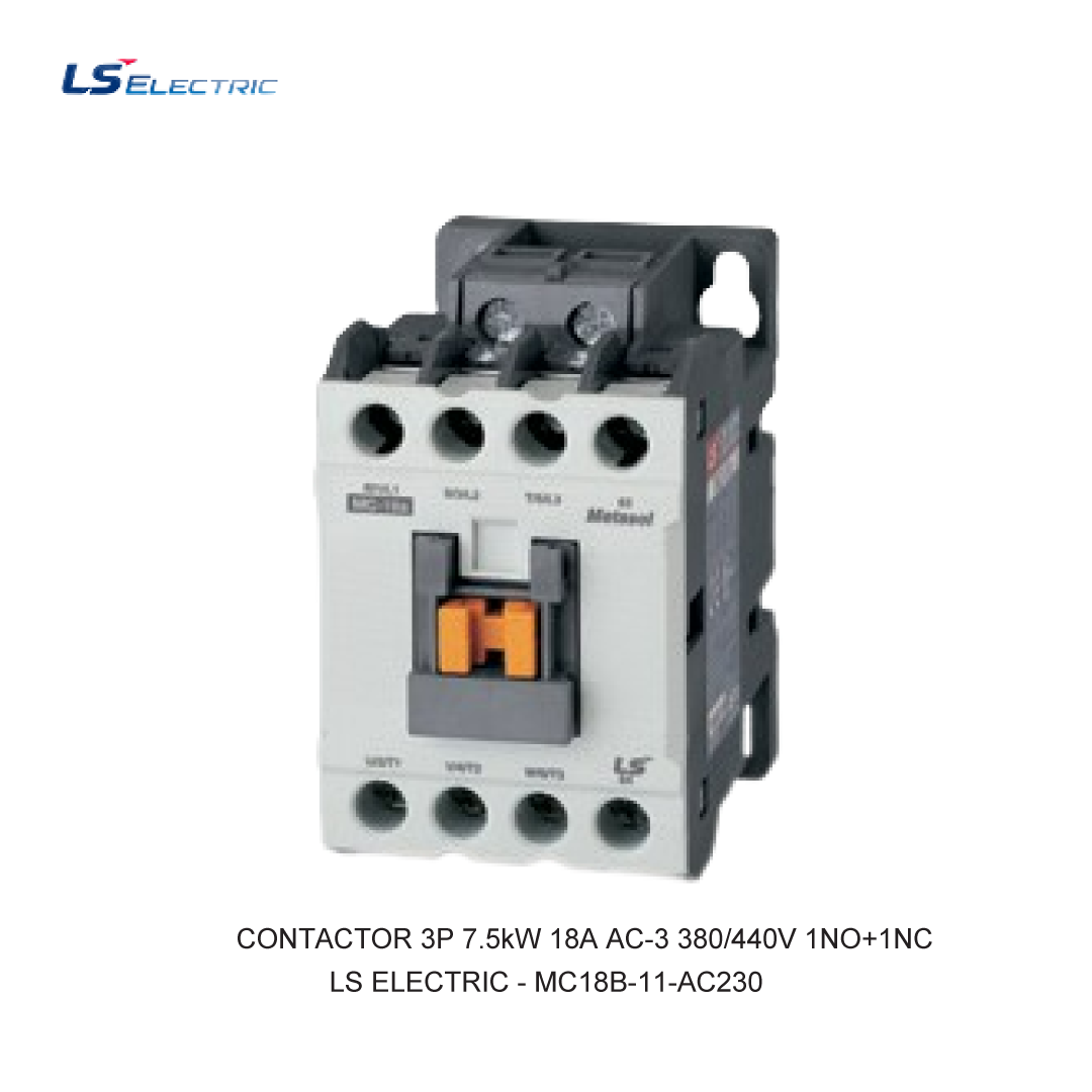 CONTACTOR 3P 7.5kW 18A AC-3 380/440V 1NO+1NC