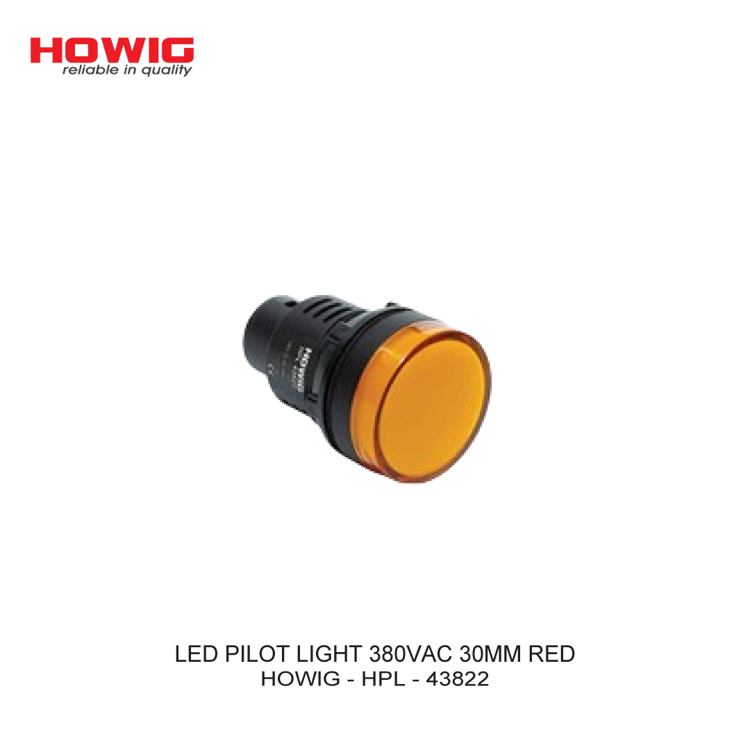 LED PILOT LIGHT 380VAC 30MM RED