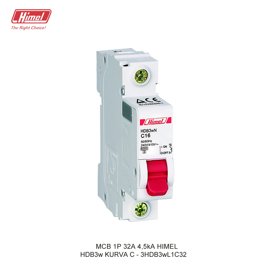 MCB HIMEL HDB3w C 1P 32A 4,5kA