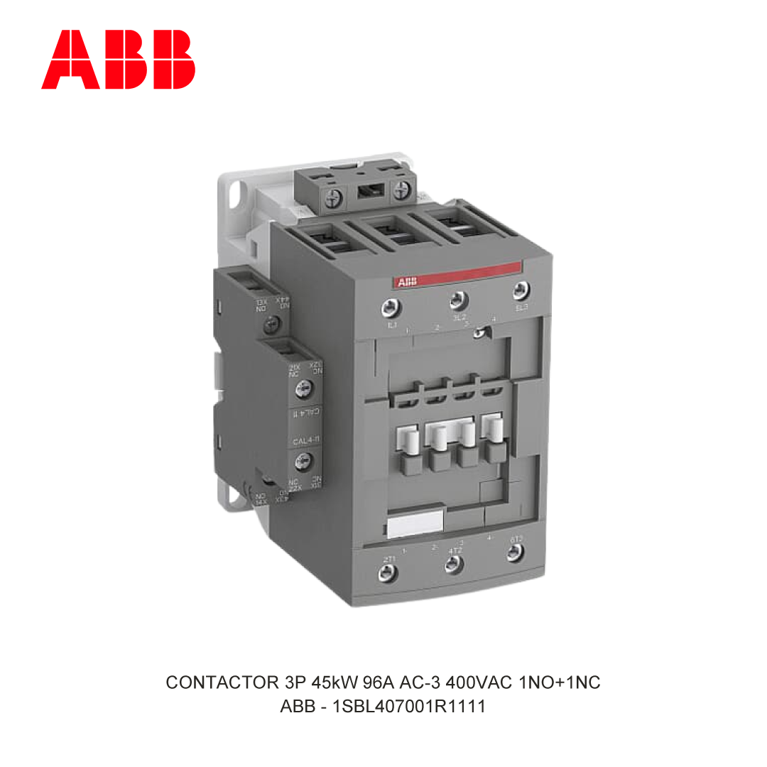 CONTACTOR 3P 45kW 96A AC-3 24-60VAC 20-60VDC 400V COIL 1NO+1NC
