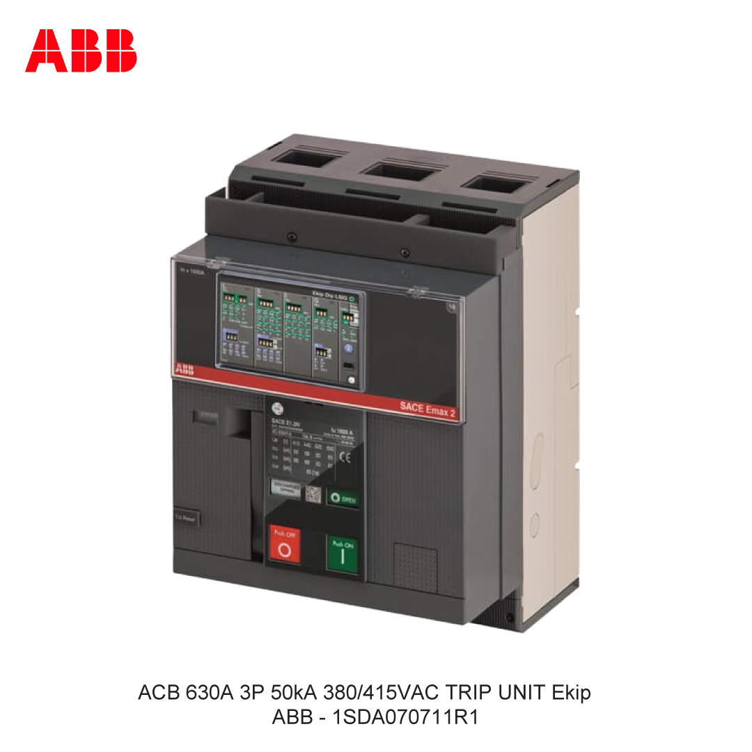ACB 630A 3P 50kA 380/415VAC TRIP UNIT Ekip DIP ABB