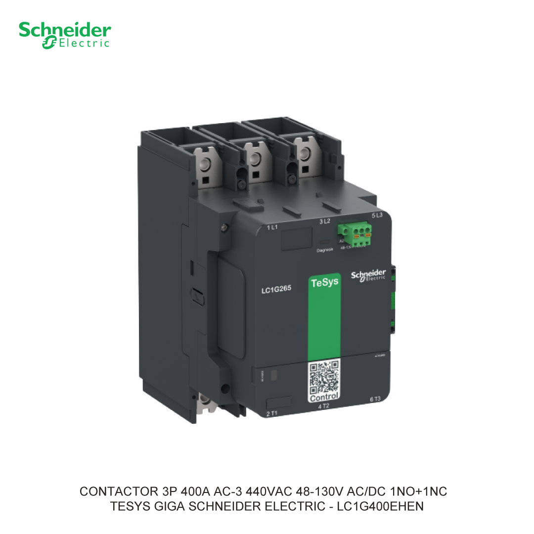 CONTACTOR 3P 400A AC-3 440VAC 48-130V AC/DC 1NO+1NC
