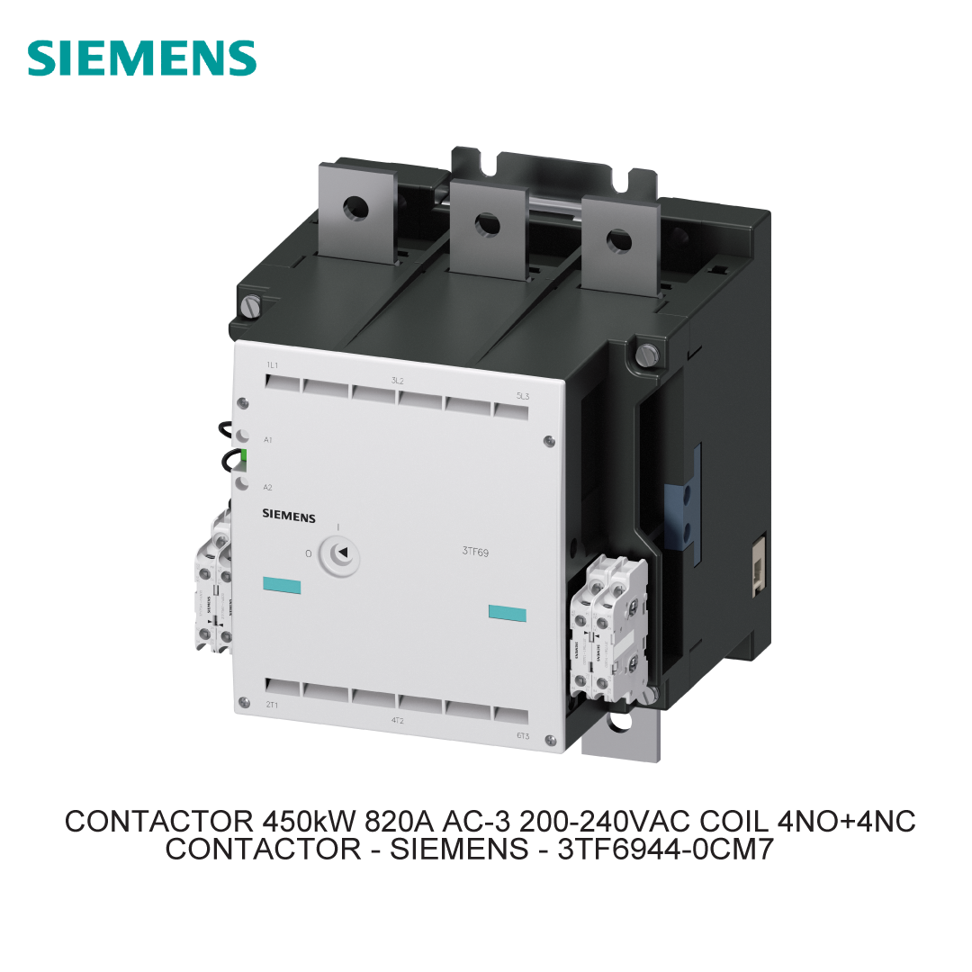 CONTACTOR 450kW 820A AC-3 200-240VAC COIL 4NO+4NC