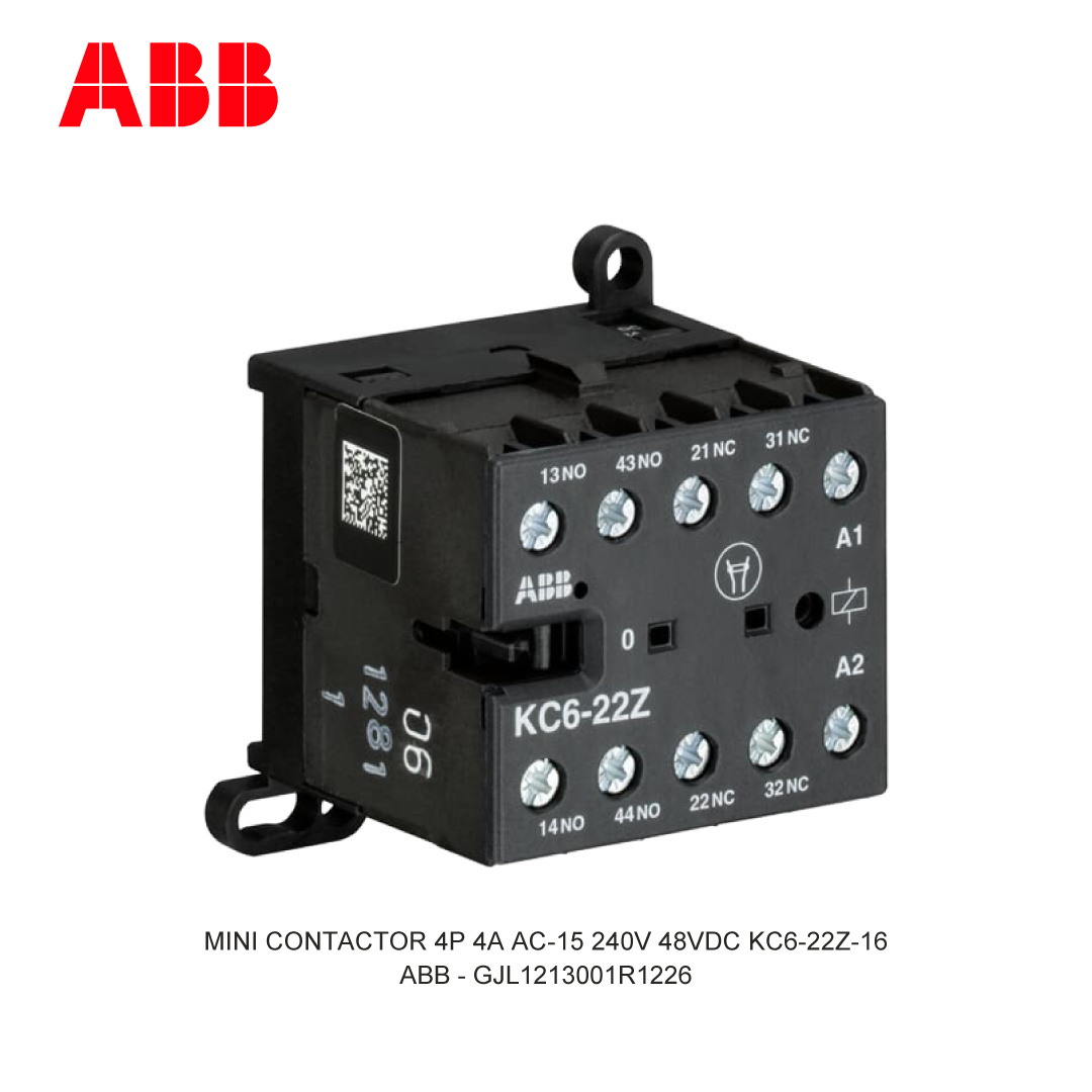 MINI CONTACTOR 4P 4A AC-15 240V 48VDC KC6-22Z-16