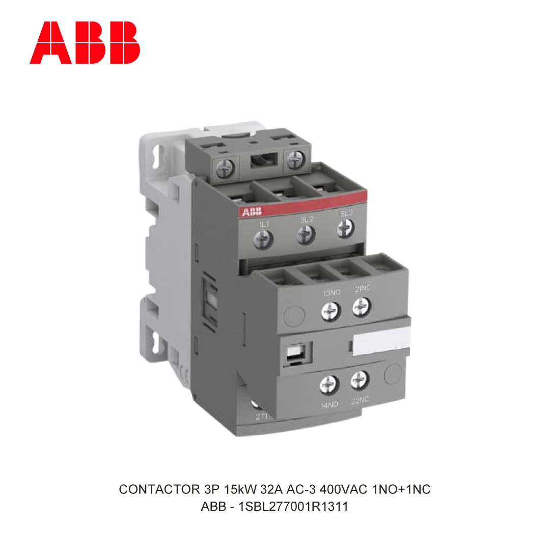 CONTACTOR 3P 15kW 32A AC-3 100-250V AC/DC 400V COIL 1NO+1NC