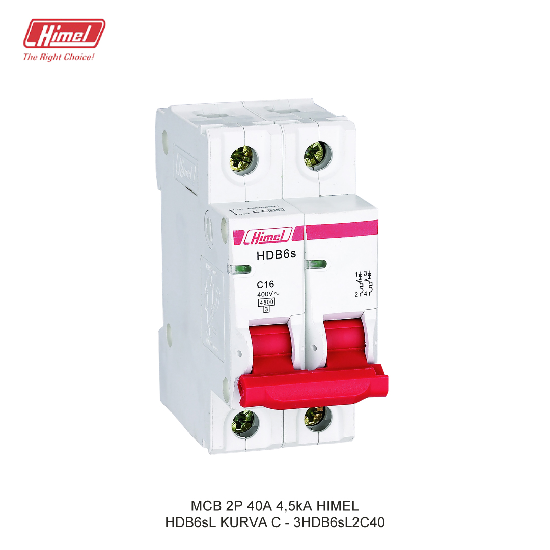 MCB HIMEL HDB6sL C 2P 40A 4,5kA