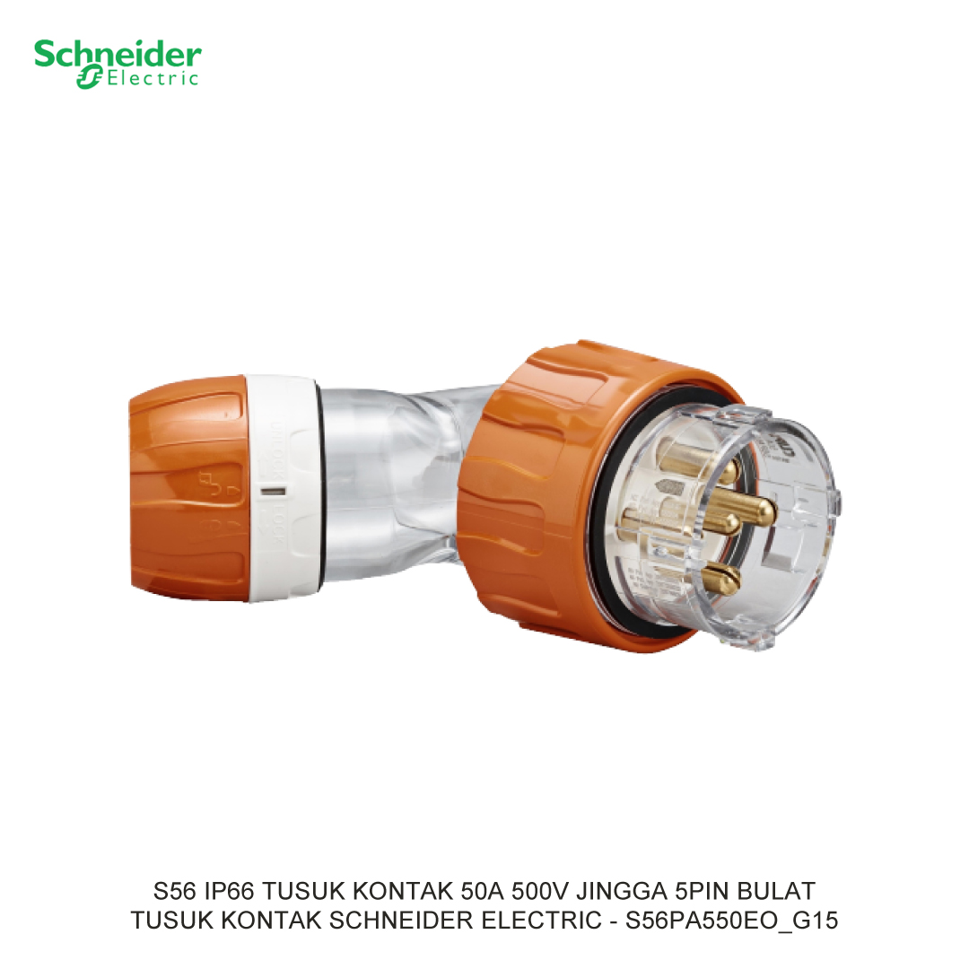 S56 IP66 TUSUK KONTAK 50A 500V JINGGA 5PIN BULAT